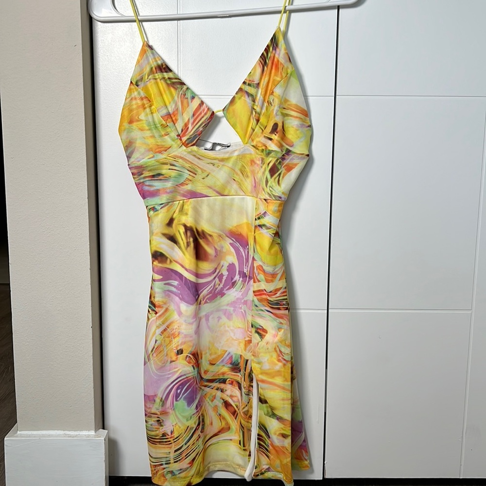 Multicolor mini dress, new with tags